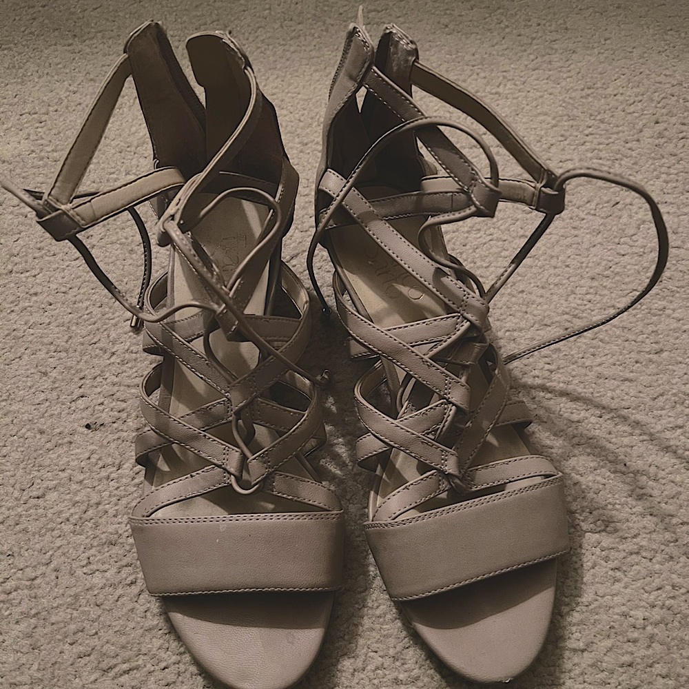 Franco Sarto Nude/Bamboo Wedges